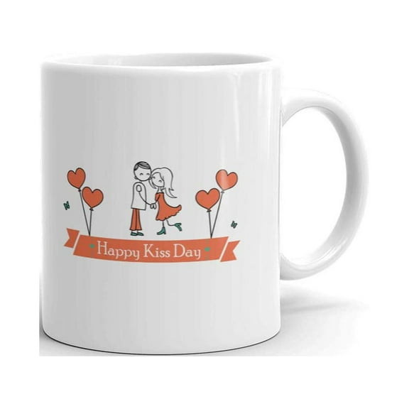 Happy Kiss Day Valentine Coffee Tea Ceramic Mug Office Work Cup Gift11 oz
