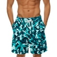 thumbnail image 1 of TSADFHJI Men's Swim Trunks 7 Inch Inseam Mens Spring Summer Casual Shorts Pants Printed Sports Beach Pants with Pockets M Blue, 1 of 4