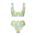 thumbnail image 5 of Daiia Rainbow Rabbit Women's Bikini Set Two Piece Swimsuit High Waisted Bikini Adjustable Straps Bikini Perfect for Beach, Pool, and Summer Vacation-Medium, 5 of 9