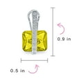 thumbnail image 4 of Bling Jewelry Womens Set of 2 Art Deco Multicolor Square CZ Dangle Chandelier Earrings Silver Plated, 4 of 5