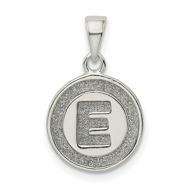 Collier Pendentif Cercle Monogramme Initiale Lettre E en Argent Sterling 925