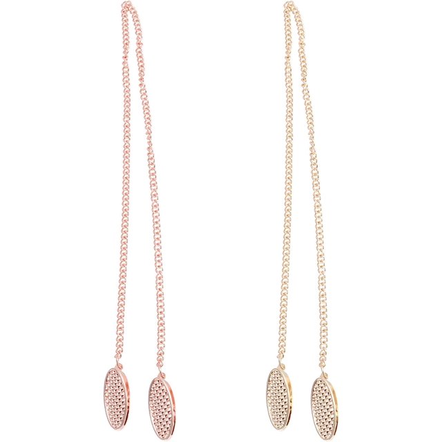 Juego de 2 piezas de clip para servilletas, clip de cadena de metal, cadena para servilletas, clip para babero para adultos, elegante servilletero, accesorios para cenas, oro rosa/oro JM JM
