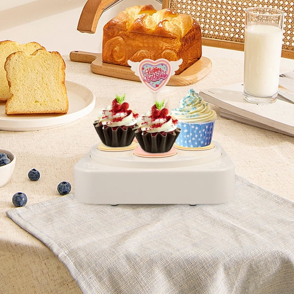 Raindrops Rotating Cake Stand Music Rotating Cake Stand Automatic Dessert Display for Parties and Celebrations Multiple Cupcake Tray