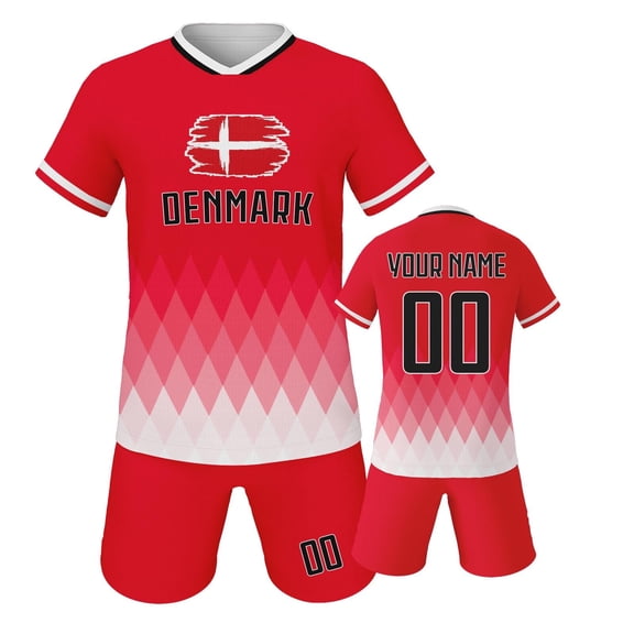All Ages 2026 Football Kit, Gradient Geometric Soccer and Shorts