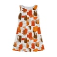 thumbnail image 4 of GXIPO Girls Sleeveless A-Line Floral Casual Holiday Dress Little Girl Dresses Girls Preppy Clothes for 3-14 Spring Outfits Orange 12-14 Years, 4 of 6