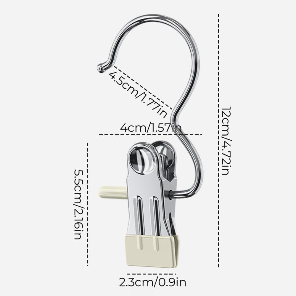 Boot Hangers Clips, 50 Pcs Portable Laundry Hooks Hanging Clips, 360° Rotating Heavy Duty Hanging Hooks Clip for Closet Travel Pants Socks Handbags (Black)