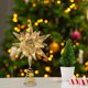 thumbnail image 4 of Navidad oro plata brillo árbol superior decoraciones árbol estrella noche lámpara hogar DIY, 4 of 4