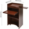 thumbnail image 2 of 23.6*45.7*15.7in Mobile Lectern Podium Stand, Hostess Stand with Wheels, Portable Mobile Standing Laptop Desk with Storage Shelf, Wooden Speaking Lectern, Home Office Classroom Pulpit, 2 of 7