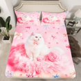 thumbnail image 2 of Erosebridal Cat Kitten Sheet Set King, Dreamy Bowknot Bow Tie Bedding Sets King Size, Pink, Ultra Soft 4-Piece, 2 of 6