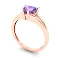 thumbnail image 2 of 1 ct Heart Cut Simulated Alexandrite Solitaire Engagement Ring for Women in 18K Rose Gold, 2 of 5