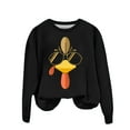 thumbnail image 1 of WEAIXIMIUNG Sweat à Capuche pour Femmes, Graphique, Mignon, Dinde, Imprimé Action de Grâce, Col Rond, Pull-Over, Manches Longues, Décontracté, 1 of 5