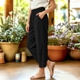 thumbnail image 2 of Nilvkv Girls Lightweight Pants, Girls Sweatpants, Solid Color Loose Fit Joggers with Elastic Waist and Side Pockets for Summer Casual Days Black 5-6 Years, 2 of 9