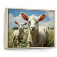 thumbnail image 2 of Designart "Prairies Guardians White Sheep s Watchful Eyes I" Animals Floater Framed Wall Art Living Room, 2 of 7