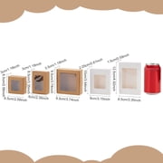 Rectangle Foldable Creative Cardboard Box Gift Box with Window White 10x8x2.05cm