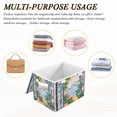thumbnail image 6 of Yayeee Collapsible Cube Storage Bin with Lid Fabric Closet Decorative Basket with Handles, Floral Seaside, 6 of 7