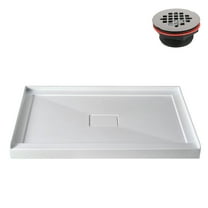 Streamline GB-527-112 48 in. x 32 in. Alcove Acrylic Shower Base in Glossy White With Center Drain, ABS Drain Included