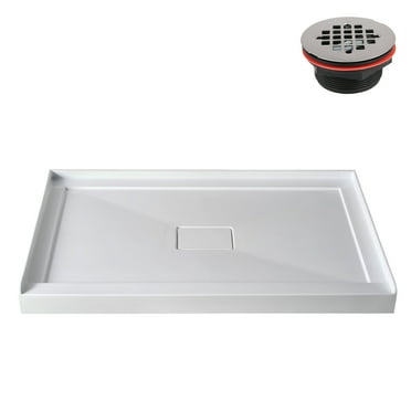 Streamline GB-527-112 48 in. x 32 in. Alcove Acrylic Shower Base in Glossy White With Center Drain, ABS Drain Included