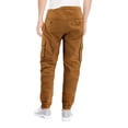 thumbnail image 2 of Men's Casual Cargo Pants Elastic Waist Gym Workout Athletic Sport Joggers (Khaki, 34x32), 2 of 3