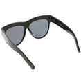 thumbnail image 4 of Handcrafted Rhinestone Stud Embellished Oversize Sunglasses Round Flat Lens 57mm (Black / Smoke), 4 of 4