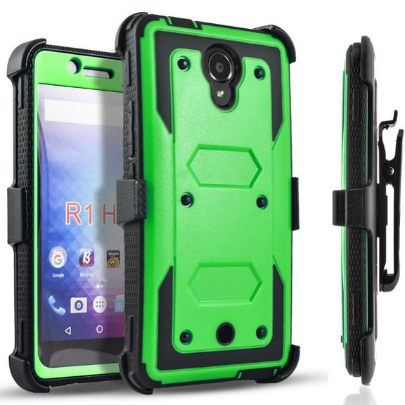 Galaxy J7 V Case, Galaxy J7 Perx Case, Galaxy J7 Sky Pro Case, [SUPER GUARD] Dual Layer Protection With [Built-in Screen Protector] Holster Locking Belt Clip Circle(TM) Stylus Touch Screen Pen (Camo)