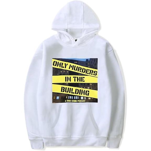 Only Murders In The Building Merch Hoodie Unisex Pocket Drawstring Sweatshirt Fashionable Pullover,M,White