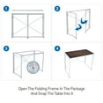 thumbnail image 5 of YEAR COLOR Home Office Folding Desk, Brown Desk Top with White Legs, 5 of 6
