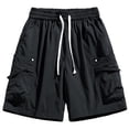 thumbnail image 3 of Cargo Shorts for Men Summer Casual Lightweight Breathable Elastic Waist Straight Leg Relaxed Fit Shorts with Pockets, 3 of 3