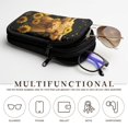thumbnail image 5 of SEANATIVE Double Glasses Case Zipper Glasses Pouch Bags with 2 Compartment, Stylish Printed Eyeglasses Case Mini Phone Purses Small Storage Bag for Eyeglasses, Highland Cow Sunflower Black, 5 of 7
