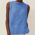 thumbnail image 3 of Mittory Summer Cotton Linen Tank Tops for Women Sleeveless Blouses Comfy Loose Fit Tees Casual Tunics Basic Shirts, 3 of 6