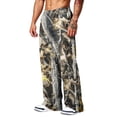 thumbnail image 3 of Havenx Mens Camo Sweatpants Wide Leg Dry Leaf Print Elastic Waist Sweat Pant with Pockets Open Bottom Camouflage Trousers Athletic Jogger Workout Casual Fashion Streetwear,Bronze M, 3 of 7