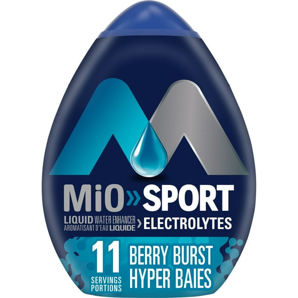 Aromatisant d’eau liquide MiO Sport Hyper baies avec électrolytes 48mL