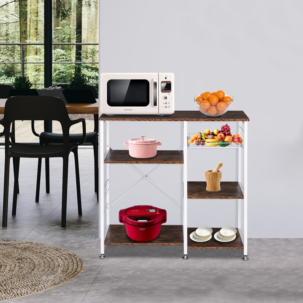 Lowestbest Kitchen Rack, Bakers Racks, Kitchen Corner Rack, Kitchen Shelving and Storage, Microwave Stand for Spice Rack Organizer Workstation, Brown Lowestbest Kitchen Rack, Bakers Racks, Kitchen Corner Rack, Kitchen Shelving and Storage, Microwave Stand for Spice Rack Organizer Workstation, Brown
