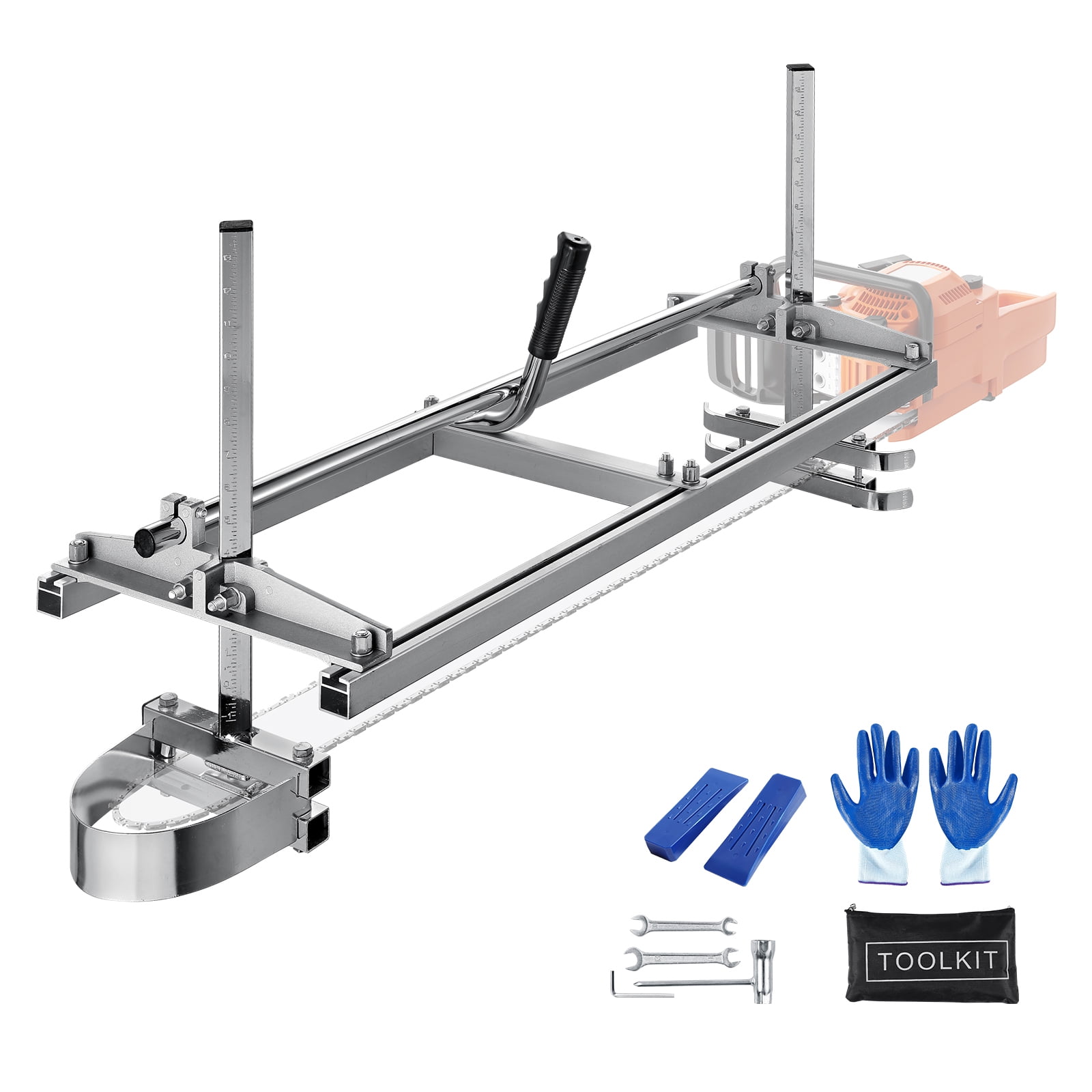 KFFKFF 14"-36" Guide Bar 0.2"-11.81" Cutting Thickness Portable Chainsaw Mill