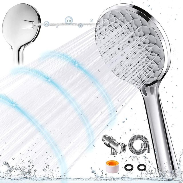 Cabezal de ducha con rociador de mano de alta presión, 6 funciones - Manguera de 60 pulgadas - Acabado cromado - Soporte para cabezal de ducha tipo lluvia, cabezal de ducha combinado para baño kaili Sencillez