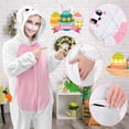 thumbnail image 3 of Alaiyaky Easter Bunny Costumes Adult, Rabbit Onesie Pyjamas, Cartoon Animal Jumpsuit, Pink Bunny Onesie for Easter Cosplay, 3 of 7