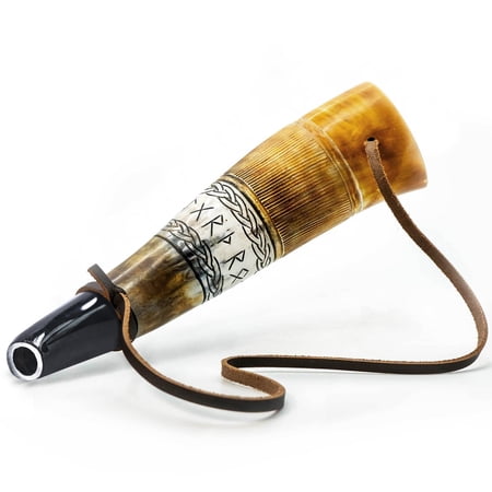 Norse Tradesman Viking War Horn – 18" Battle Trumpet Crafted from Ox Horn – A Stirring Piece of History