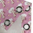 thumbnail image 4 of Ambesonne Cartoon Grommet Curtain, Unicorns on Clouds, 50" x 120", Pink Yellow White, 4 of 6