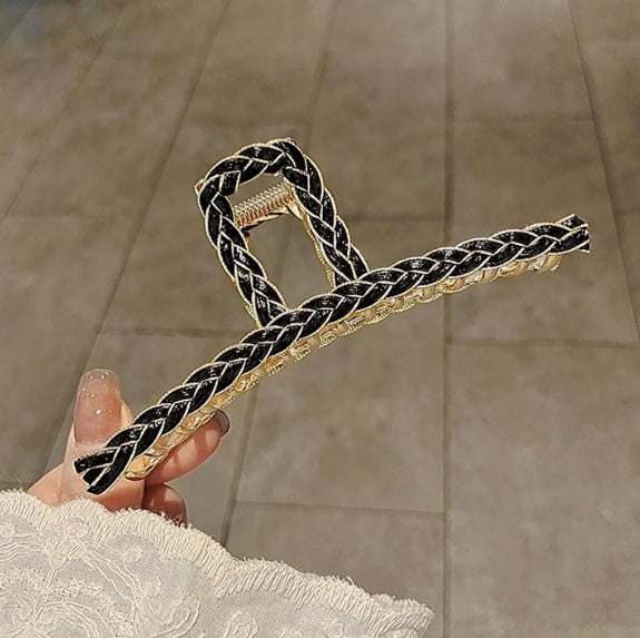 2-Pack Woven Shark Hair Clips - Strong Grip, Elegant Design for Everyday Use