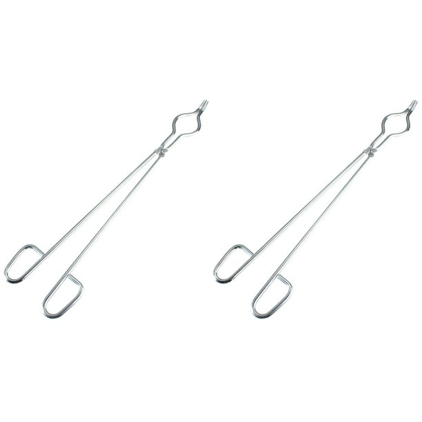 2X Soporte de Pinzas de Horno de Fundición de Grafito de Abrazadera de Pinza de de Acero Inoxidable de 45 cm