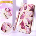 thumbnail image 4 of Dteck Marble Patterned Case for Samsung Galaxy S20 FE 6.5-inch,Magnetic Leather Card Holder Wallet Kickstand Galaxy S20 FE 5G Case Flip Shockproof Protective Cover with Strap,Purple, 4 of 5