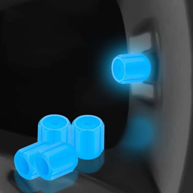4x tapas de válvula de neumático de coche tapas de neumático de bicicleta iluminadas para bicicleta motocicleta azul Cola Tapas de vástago de válvula de neumático