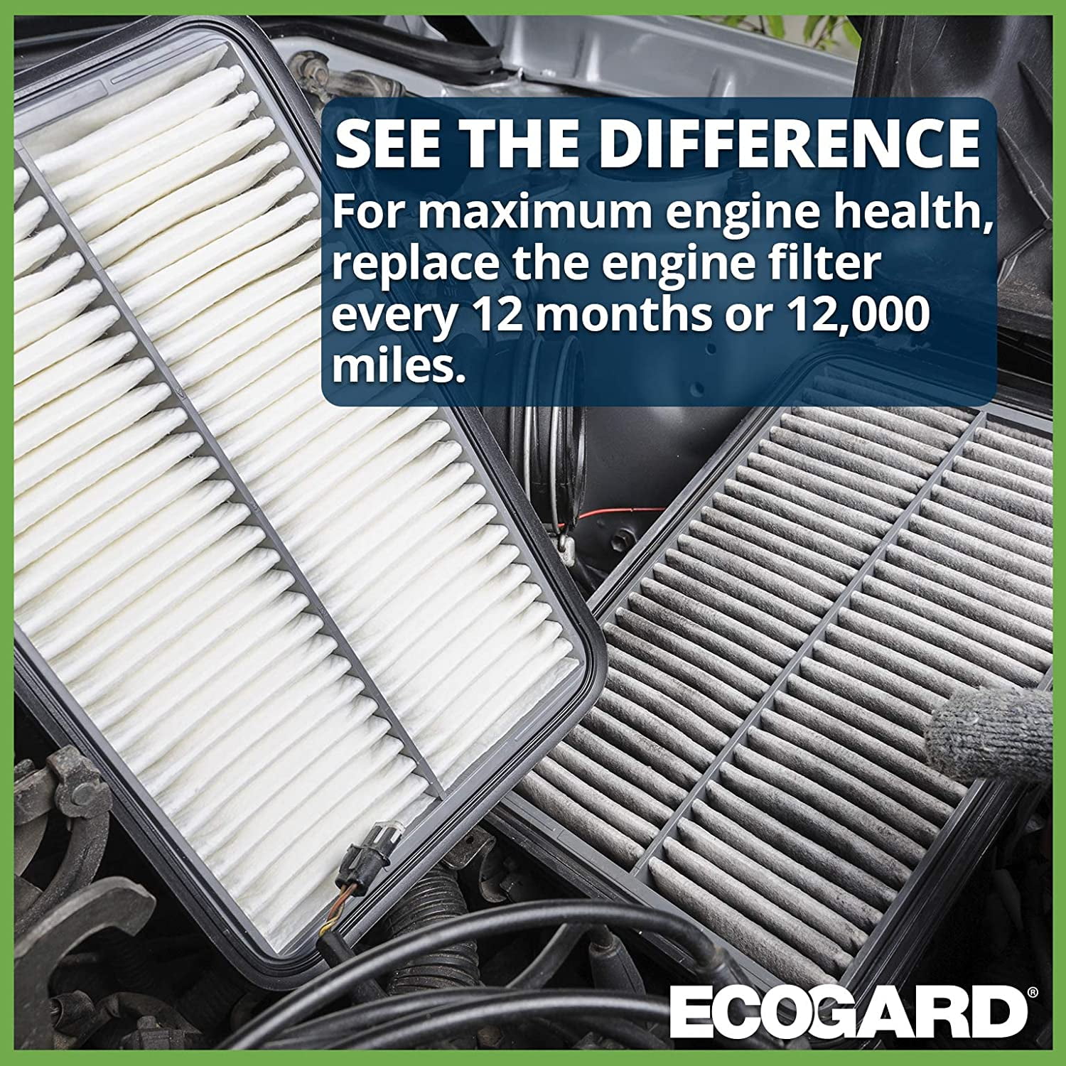 ECOGARD XA10175 Premium Engine Air Filter Fits 2011-2017 Volkswagen Jetta, 2008-2015 Seat Leon, 2014-2017 Volkswagen Caddy, 2008-2015 Audi A3