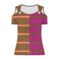 thumbnail image 5 of ATENAR Womens Shirts Loose Summer Tops for Women Short Sleeve Cold Shoulder Tee Hot Pink M, 5 of 6