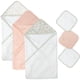 thumbnail image 4 of Set de toallas de baño con capucha para bebé, 6 piezas con diseño floral, 4 of 5