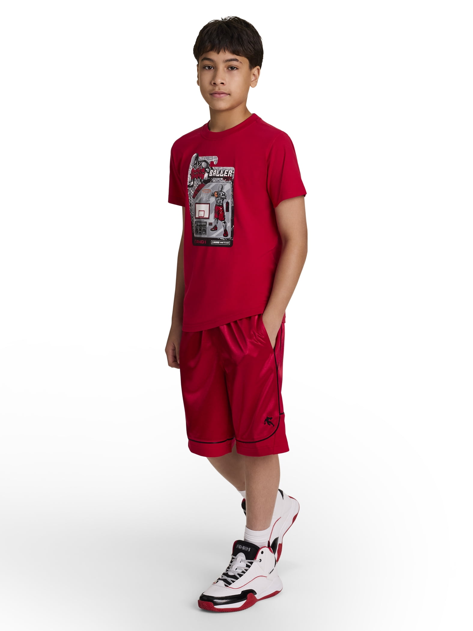 AND1 Boy's All Court Basketball Athletic Shorts, Sizes 4-18