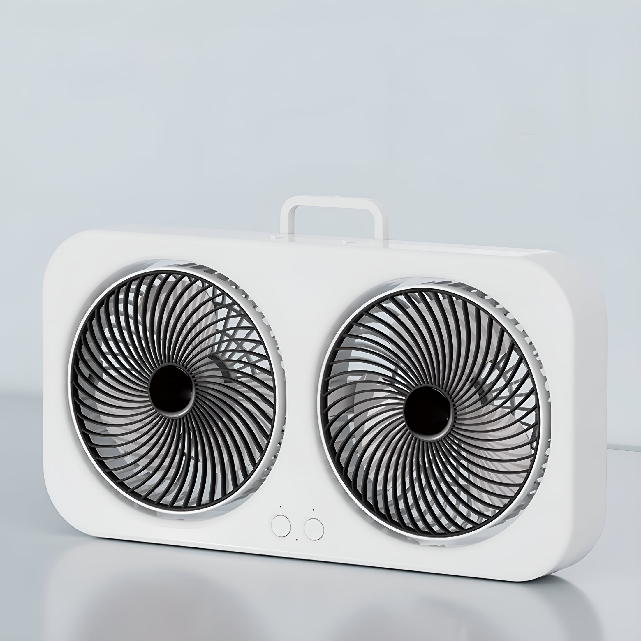 VANIDO Twin Window Fan with Hook 3 Levels Adjustable Window Fans Two-way Wall Mountables Desktop Portable Fan for Home,Kitchen,Bedroom,Office