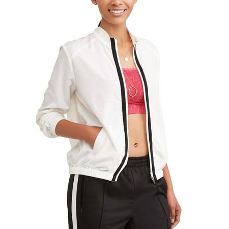 Dance 2Liv Women's Full Zip Mesh Bomber Jacket with Contrast...