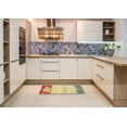 thumbnail image 6 of Ahgly Company Machine Washable Indoor Square Abstract Mustard Yellow Area Rugs, 5' Square, 6 of 7