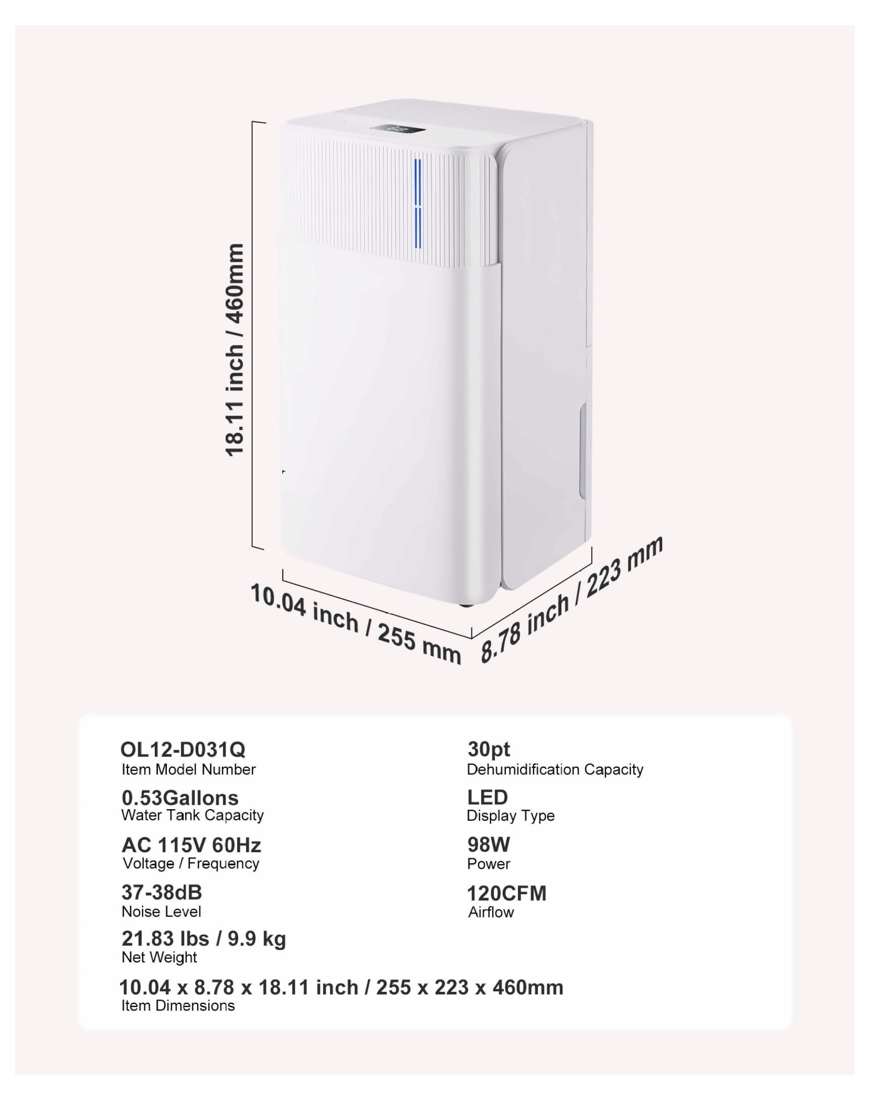 30 Pints Dehumidifier for Home Basement - Smart Dehumidifier Low Noise - Room Dehumidifier with Auto Humidity Control & Quiet Sleep Mode