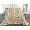thumbnail image 2 of Ambesonne Floral Design Quilted Coverlet 3 Pcs, Abstract Garden Bloom, King Size, Champagne Multicolor, 2 of 4